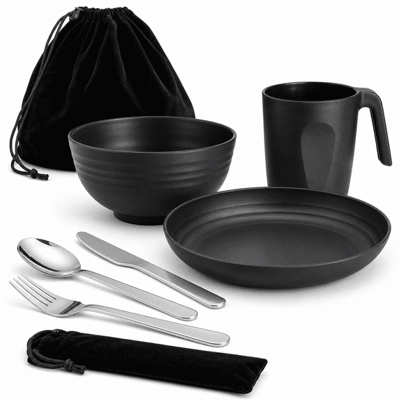 Camping Utensils Mess Kit For Travel Picnic Outdoor Gear Include Spoon Cutlery Set Cup Bowl Plate 1