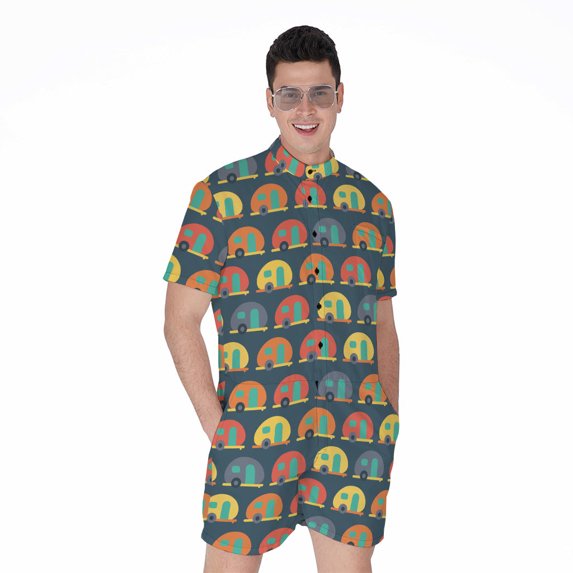 Camper Van Print Pattern Men's Shorts