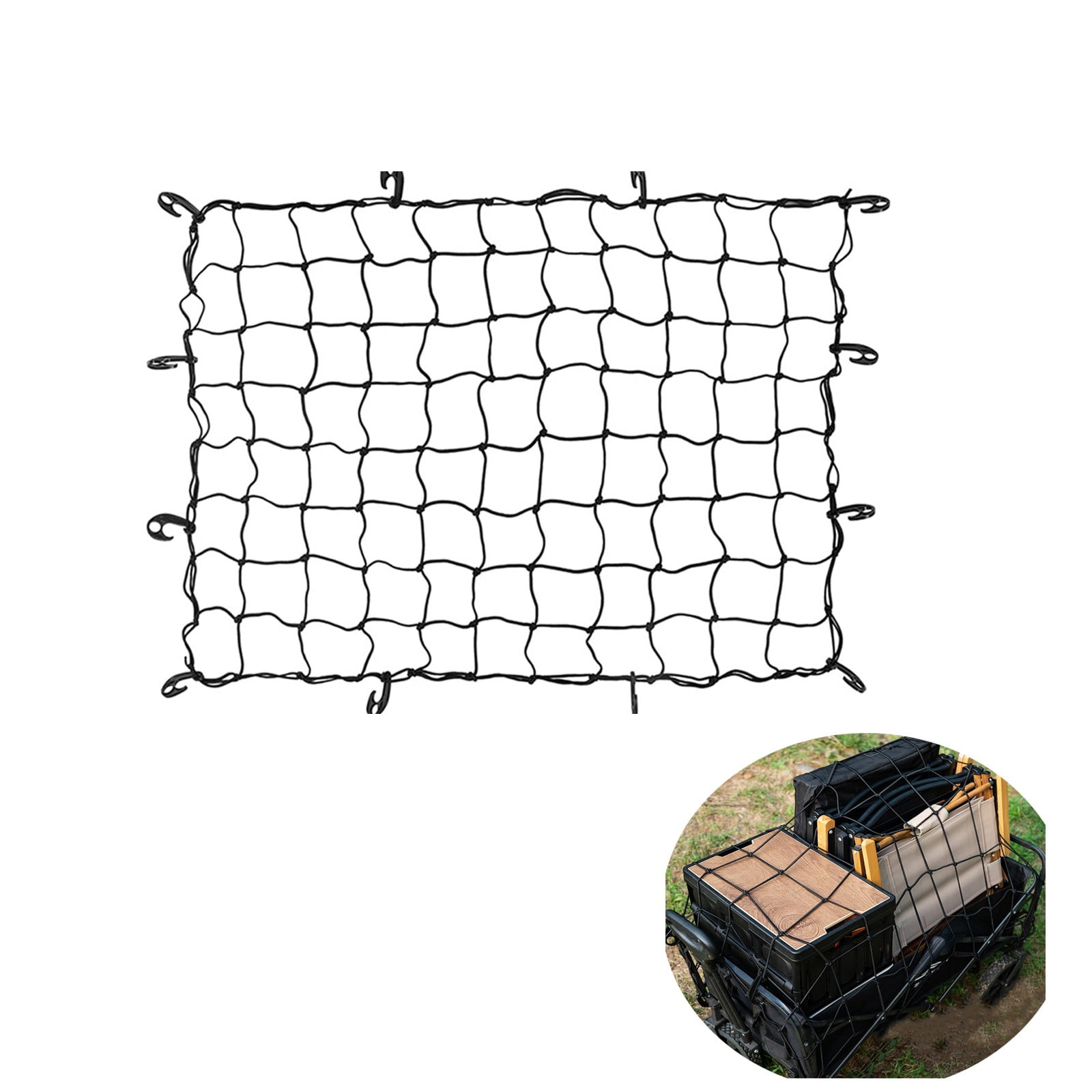 Camping Wagon Cart Cargo Net Rack Latex Bungee Mesh Cover Truck Bed ...