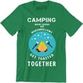 thumbnail image 1 of Camping Where Friends Marsmallows Get Toasted Together Summer Vacation Men's Tee Shirt, 1 of 4