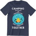 thumbnail image 1 of Camping Where Friends Marsmallows Get Toasted Together Summer Vacation Men's Tee Shirt, 1 of 4