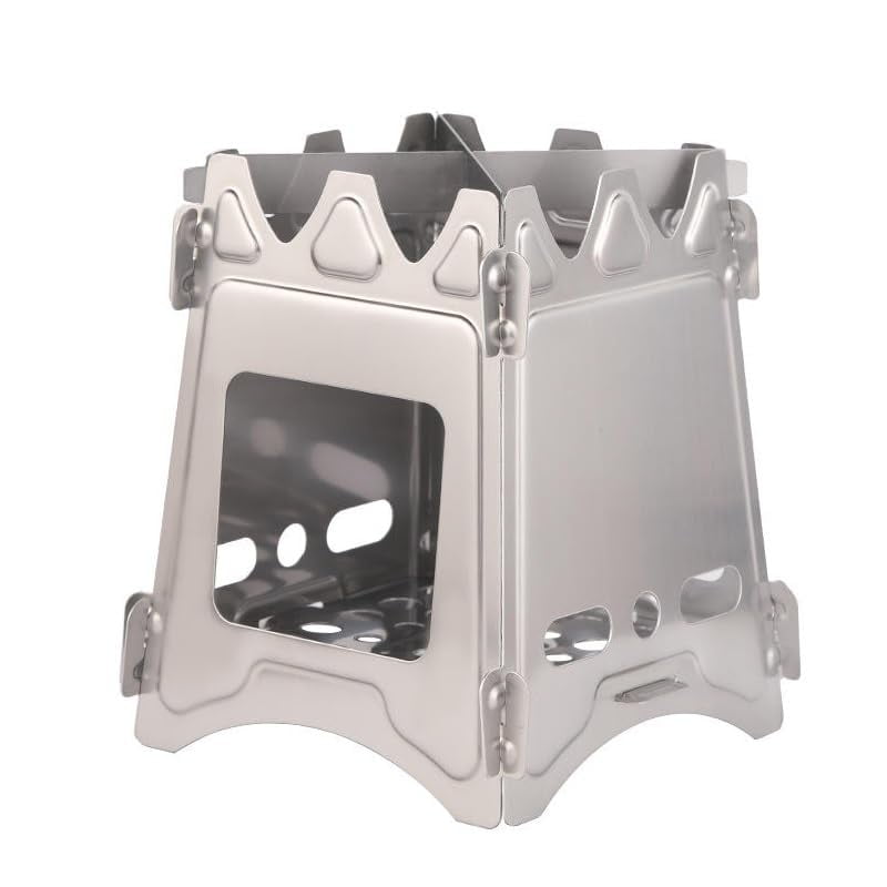 Ejoyous Portable Outdoor Camping Wood Stove Folding Stainless Steel Wood Burning Stove Square ,Wood Stoves Camping Picnic Cooking, Camping Stove Wood Burner