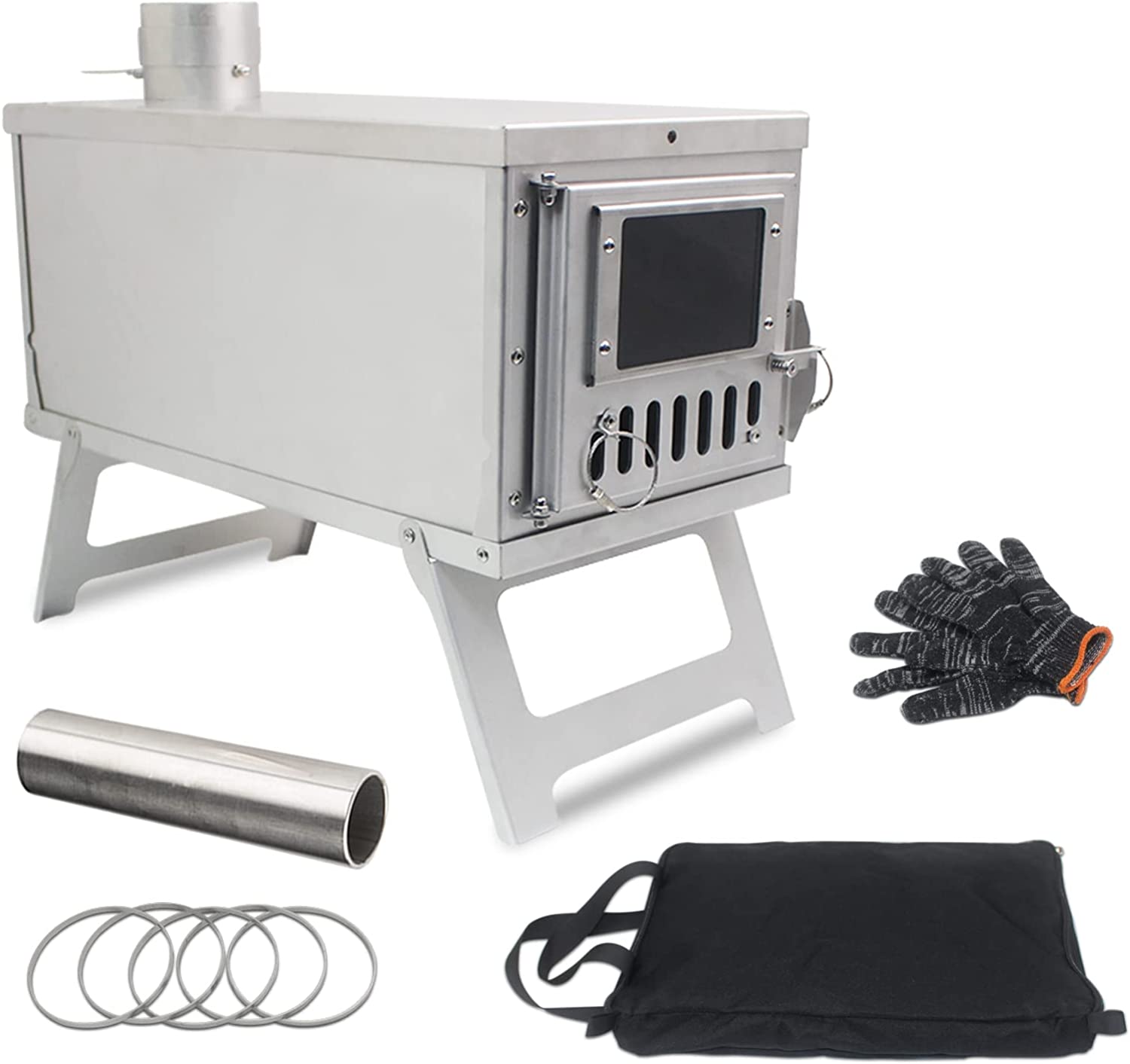 Camping Wood Stove,Hot Tents folding furnace bbq Wood Stove Stainless