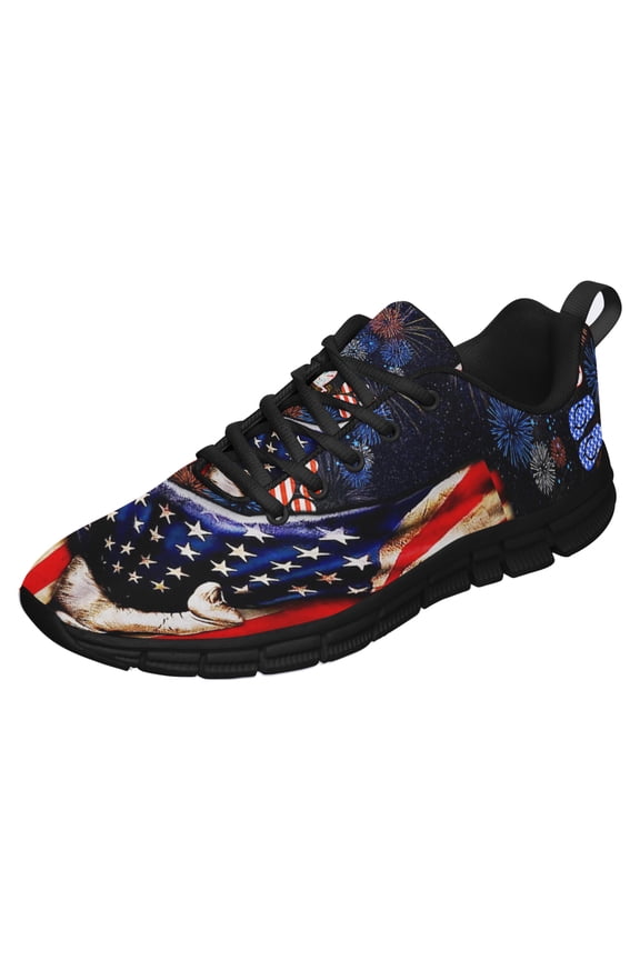 Camping World American Flag Running Shoes Sneakers Mesh Black Size 4
