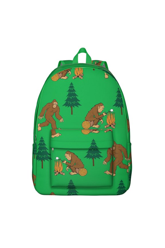 Camping and Hiking Bigfoot Backpack, Waterproof and Lightweight School Bag with Funny Creature Print for Wilderness Lovers