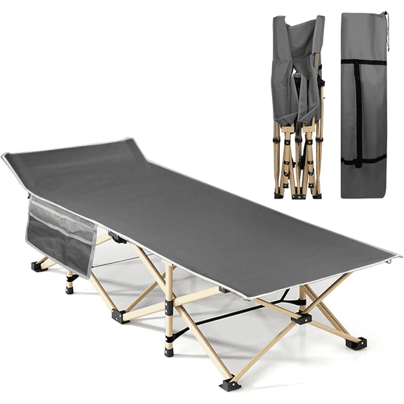 Camping bed, maximum load capacity 450 lbs, portable folding outdoor bed with storage bag, suitable for adults and children, sturdy and durable, travel gear supplier, suitable for office naps.