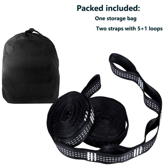 Camping hammock tree friendly straps with 12 adjustable loops and ultra-length outdoor hammock straps and belts
