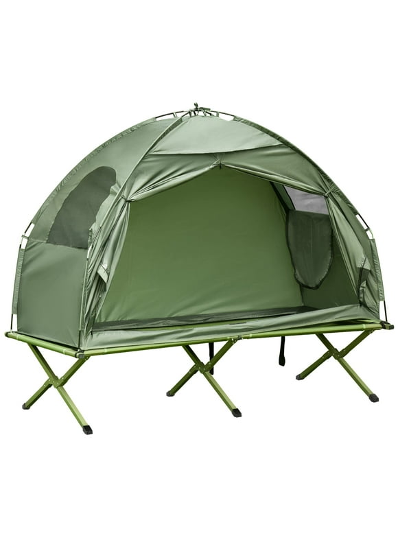 Camping tent bed, single folding bed set, off-ground tent, covered outdoor bed with carry bag, for hiking and camping