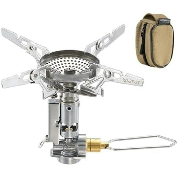 Campingmoon Portable Camping Gas Stove Ultralight Backpacking Stove With 4-Flex Outdoor Hiking Gear (XD-2F(With Igniter))
