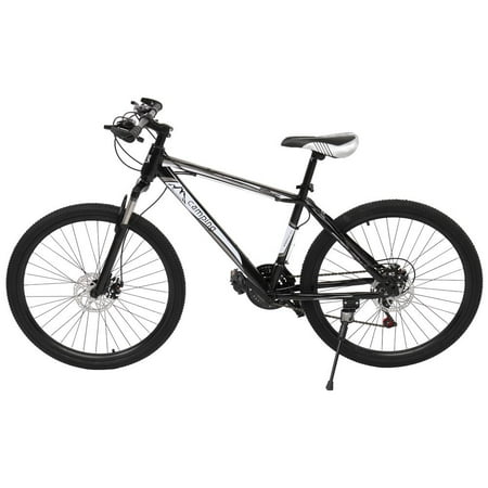 Campingsurvivals 21 Speed 24"/26" Riding Mountain Bike, Steel Frame Trail Road Bicycle,Black&White