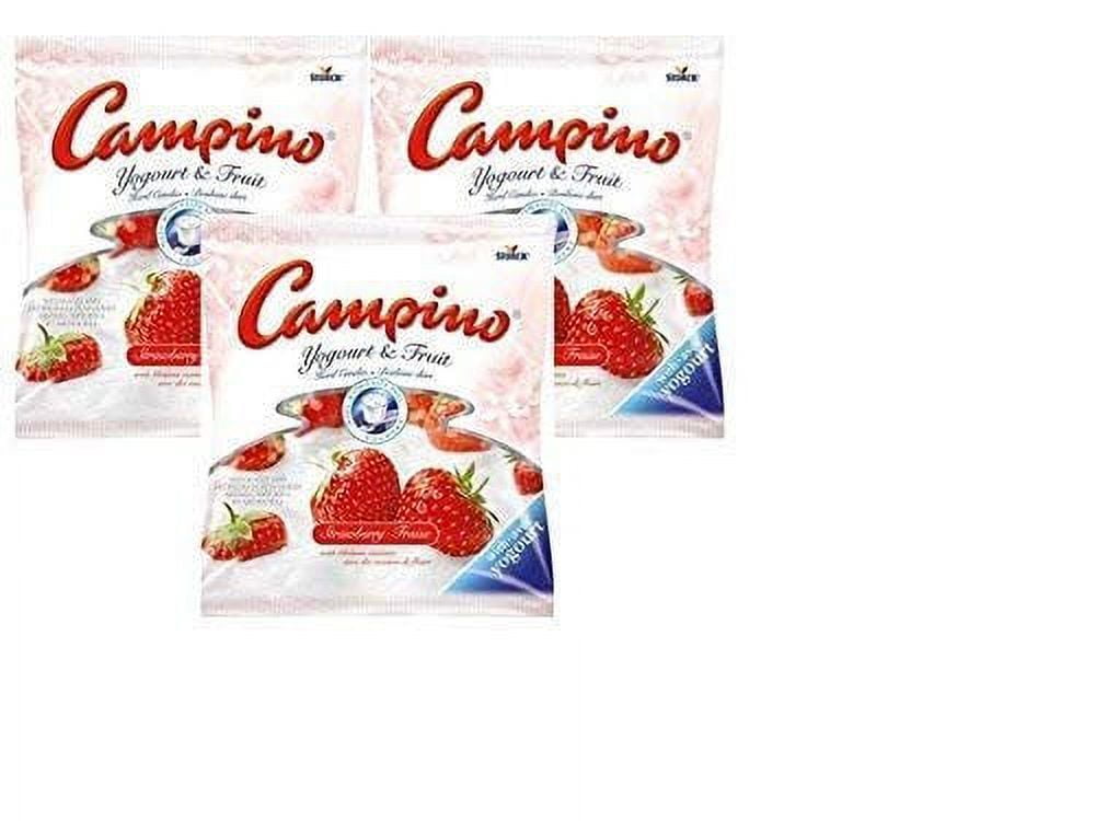 Campino Yogurt & Fruit Hard Candies - Strawberry - (120g/4.2oz) Pack of 3,  {Imported from Canada}