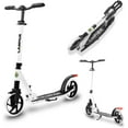 thumbnail image 1 of Campior Kick Scooter for Ages 6+, For Kids, Teens, and Adults, Max Load 240 LBS, Foldable, 8-inch Big Wheels for Kids and Adults, With Kickstand, 3 Adjustable Levels, Child Safety Approved, White, 1 of 4
