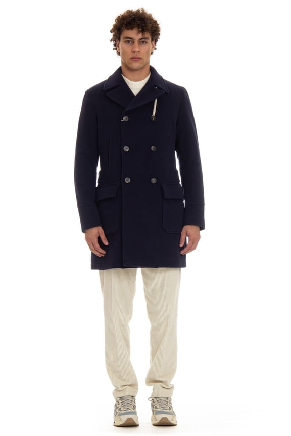 Long Wool Blend Peacoat (Men's)