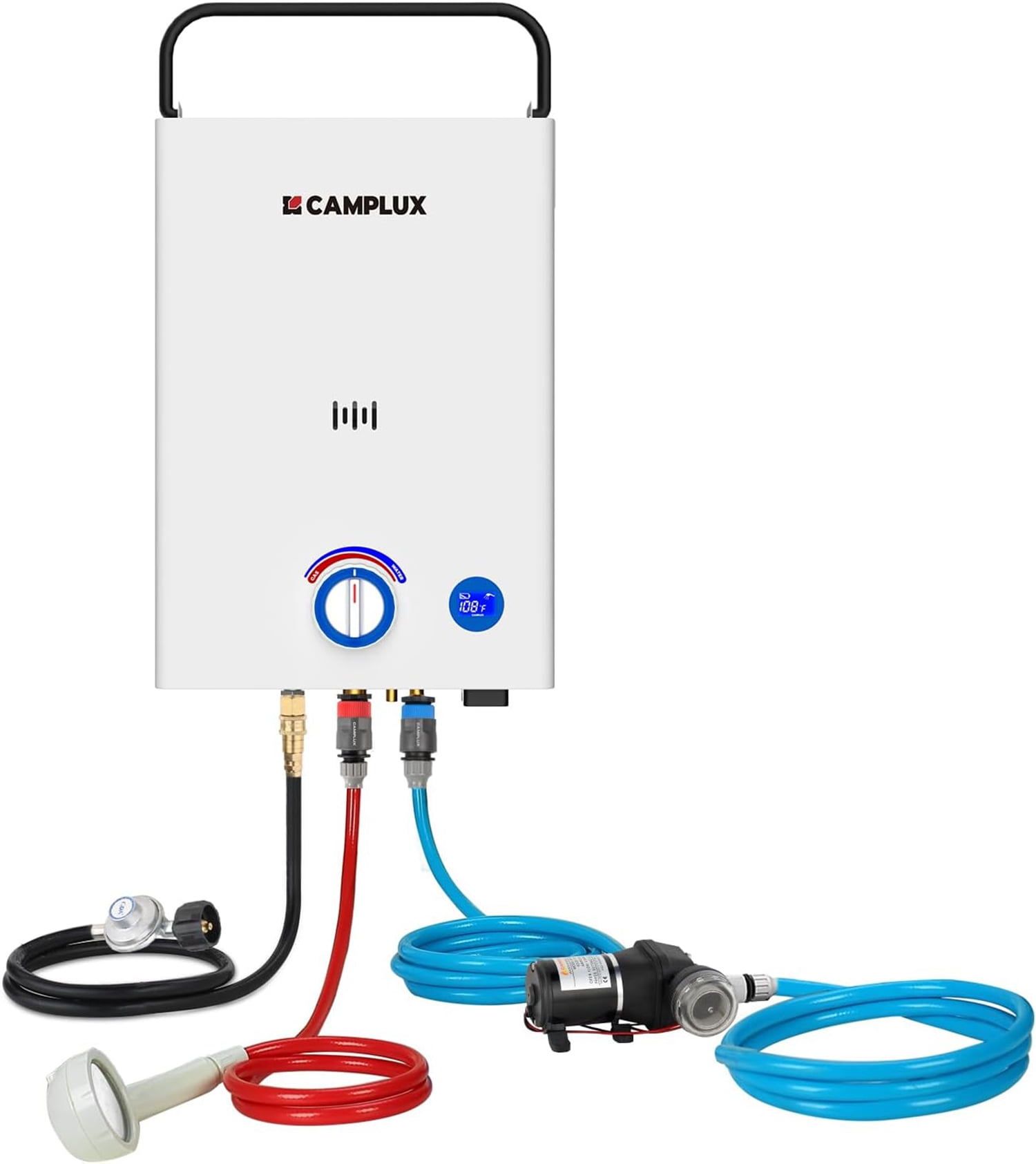 CAMPLUX 2.64GPM 68,000 BTU Portable Outdoor Tankless Water Heater F10