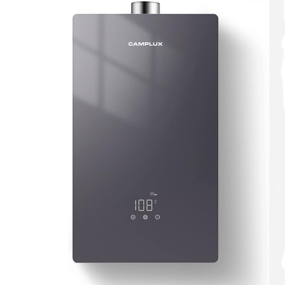 CAMPLUX 4.22 GPM 102,000 BTU Propane Tankless Water Heater, Indoor, Gray