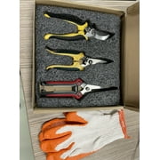 Campmoy 3 Pack Garden Pruning Shears Stainless Steel Blades Handheld Pruners Set with Gardening Gloves