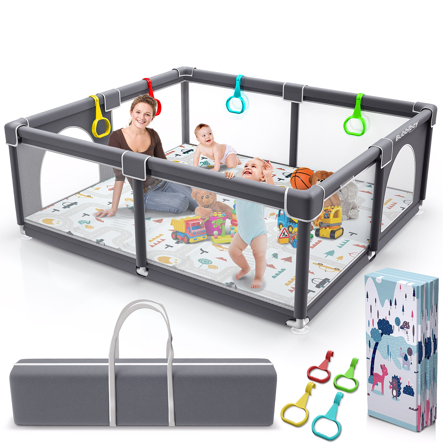 Campmoy Baby Playpen, 79x71", Indoor & Outdoor Kids Activity Play Yard with Gate - image 1 of 7