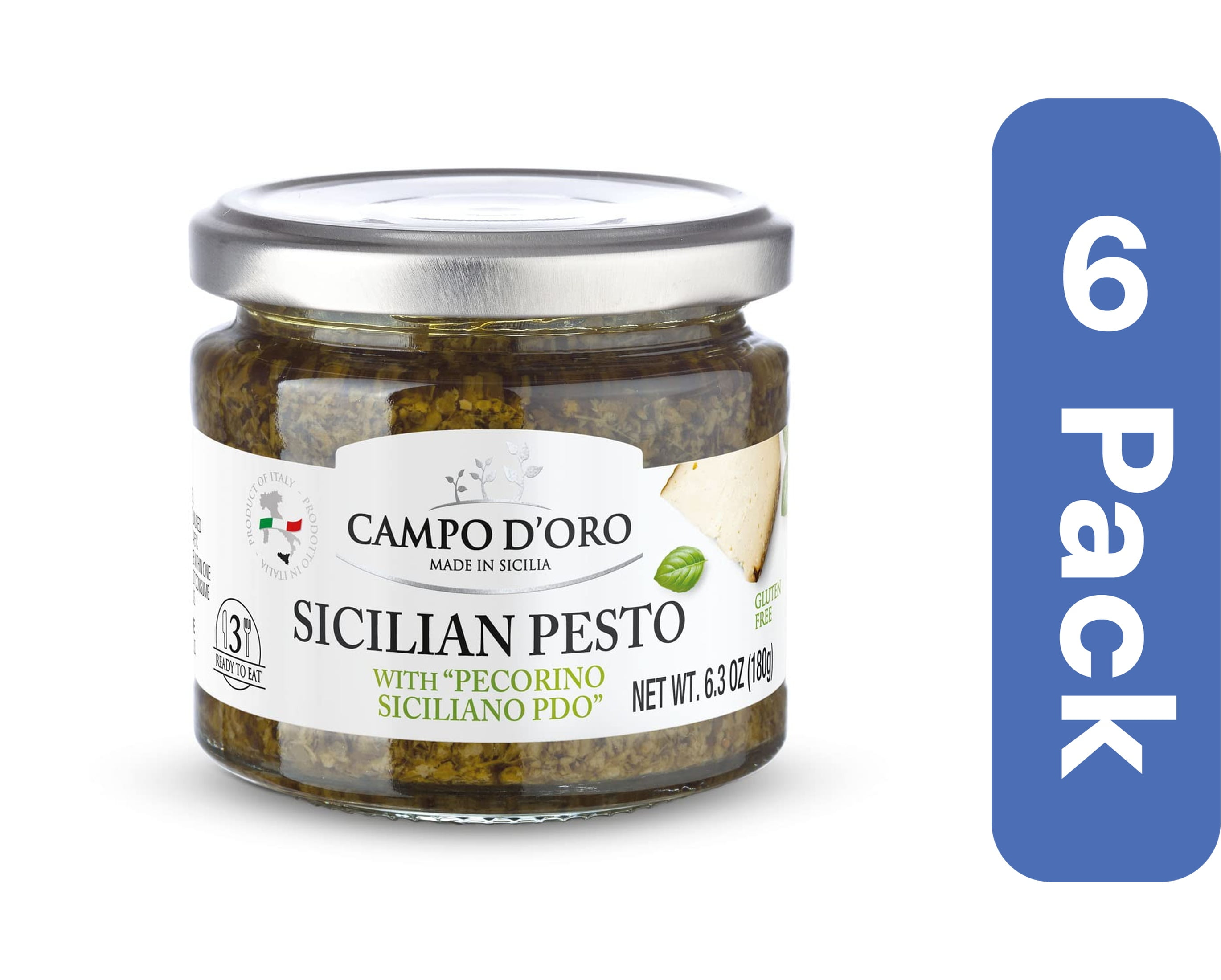 Campo Doro Sicilian Pesto Sauce 6.3 oz (Pack of 6)