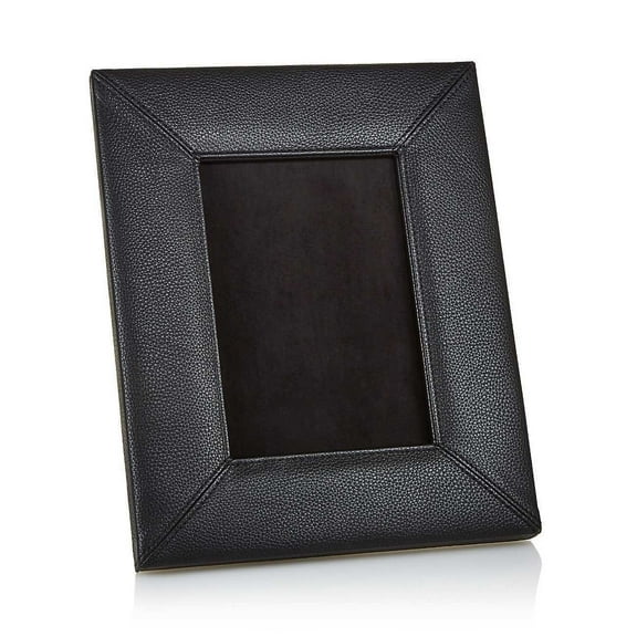Campo Marzio Pebbled Leather Picture Frames, Black