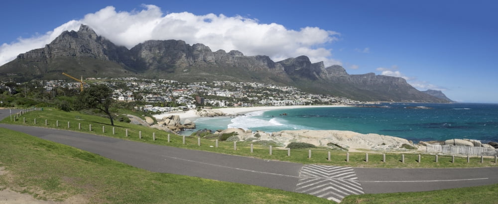 Camps Bay with Twelve Apostles mountain in background Table Mountain National Park Cape Town Western Cape Province South Africa Canvas Art - Panoramic Images (27 x 9)