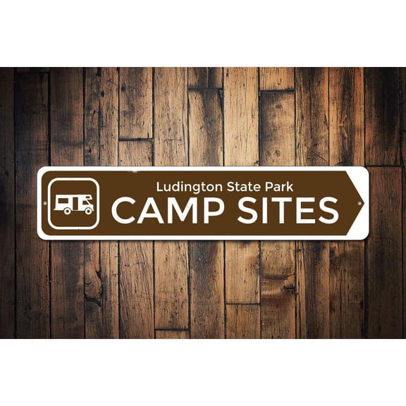 Campsite Camper Novelty Decor, Metal Wall Sign - 4x18 Inches