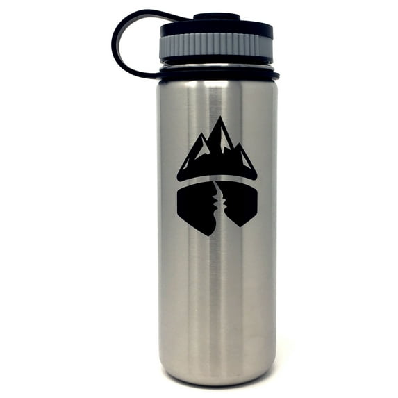 Campsite Essentials 18oz Wide Mouth Insulated Bottle, Brushed Stainless