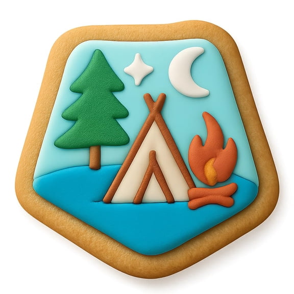 Campsite Flag Cookie Cutter & Stamp, Fondant & Clay - 4x3.5
