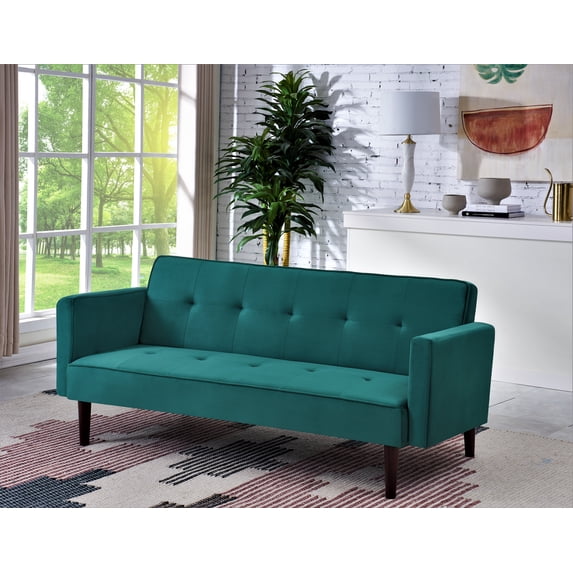 US Pride Furniture Campton 72'' Wide Velvet Tufted Back Convertible Sofa