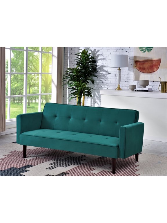 US Pride Furniture Campton 72'' Wide Velvet Tufted Back Convertible Sofa