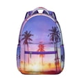 thumbnail image 1 of Campus Commute Backpack with Hawaii Tropical Wind Palm Leaves Print: Perfect Gift for Students, Durable Lightweight Laptop Daypack for High School and College, 1 of 6