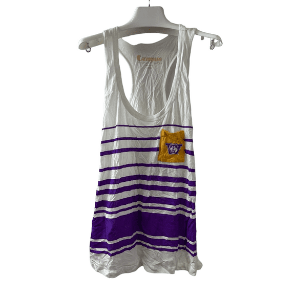 Campus Couture Women's Washington Huskies Pocket Tank Top, White, Large