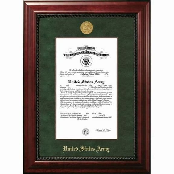 Campus Images 10 x 14 in. Patriot Frames Army Certificate Executive Frame with Gold Medallion with Mahogany Filet