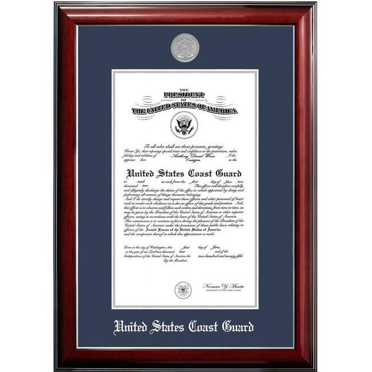 Campus Images  10 x 14 in. Patriot Frames Coast Guard Certificate Classic Mahogany Frame with Silver Medallion
