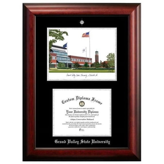 Campus Images MI980LSED-108 10 x 8 in. Grand Valley State University Silver Embossed Diploma Frame with Lithograph