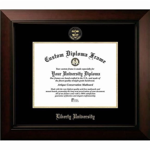 Campus Images  11 x 8.5 in. Liberty Flames Legacy Foil Seal Diploma Frame, Black Cherry