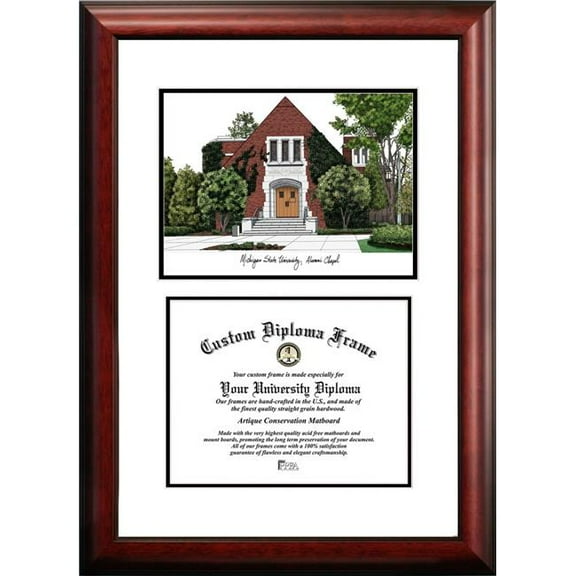 Campus Images MI990V Michigan State University Scholar Diploma Framed Lithograph