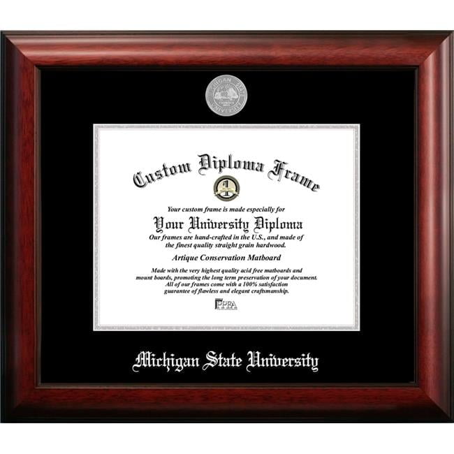 Campus Images MI987SED-1185 11 x 8.5 in. Michigan State University Silver Embossed Diploma Frame