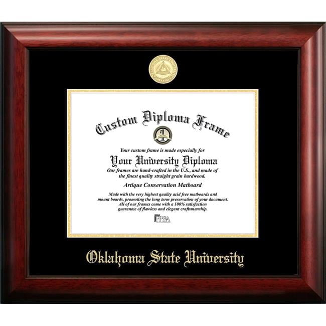 Campus Images OK999GED-1185 11 x 8.5 in. Oklahoma State University Gold Embossed Diploma Frame - Satin Mahogany