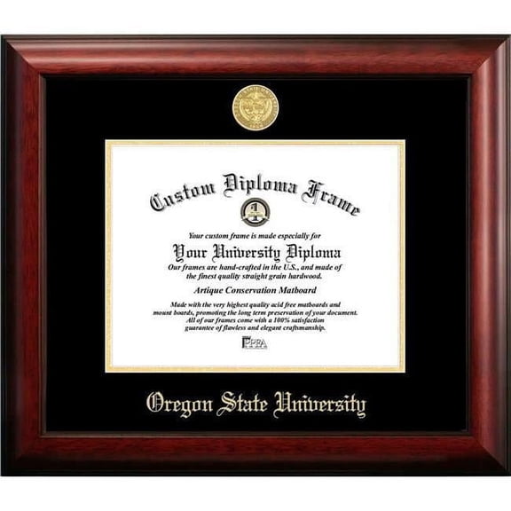 Campus Images OR996GED-1185 11 x 8.5 in. Oregon State University Gold Embossed Diploma Frame - Satin Mahogany