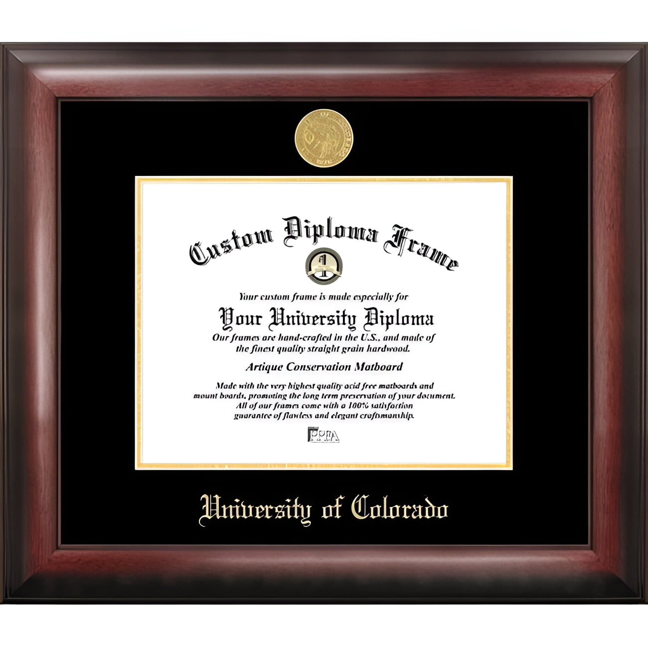 University Of Rochester Diploma Frame – Legacy Black Cherry With Gold Embossed Seal, 11x8.5\", Handcrafted USA - View #7