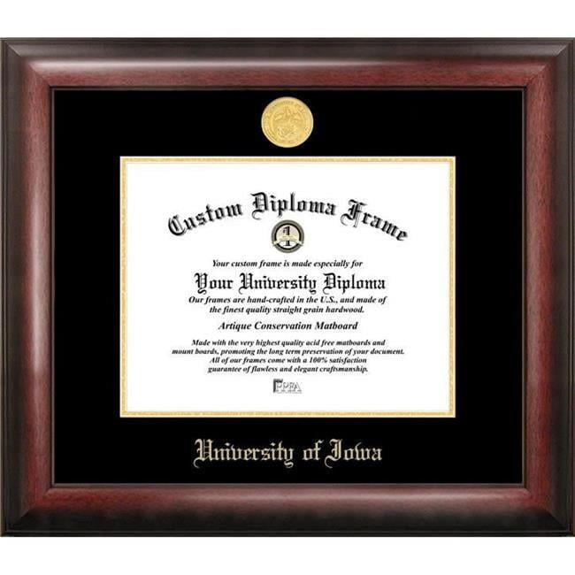 Campus Images IA995GED-1185 11 x 8.5 in. University of Iowa Gold Embossed Diploma Frame - Satin Mahogany