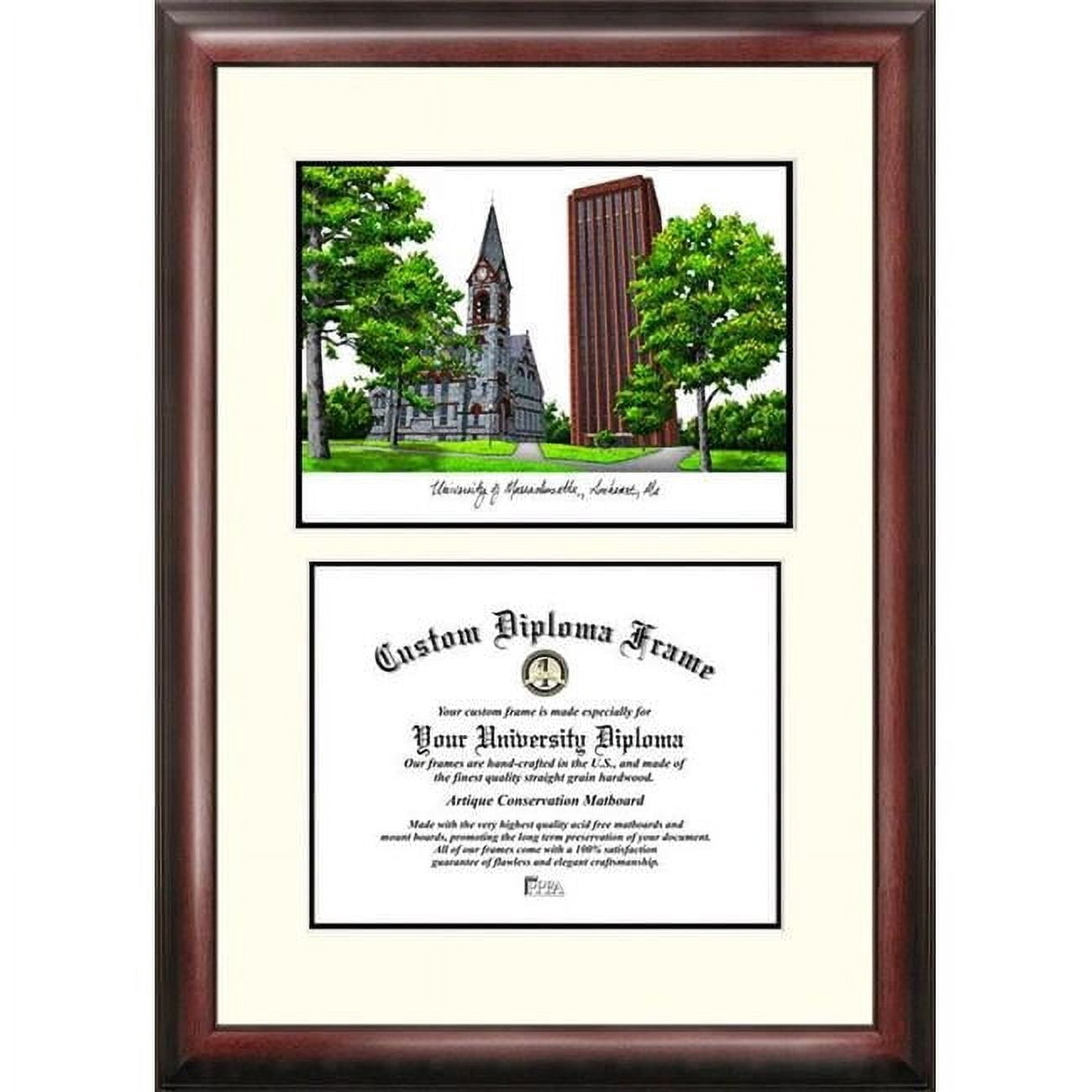 Campus Images MA990V-1185 11 x 8.5 in. University of Massachusetts Scholar Diploma Frame - Satin Mahogany