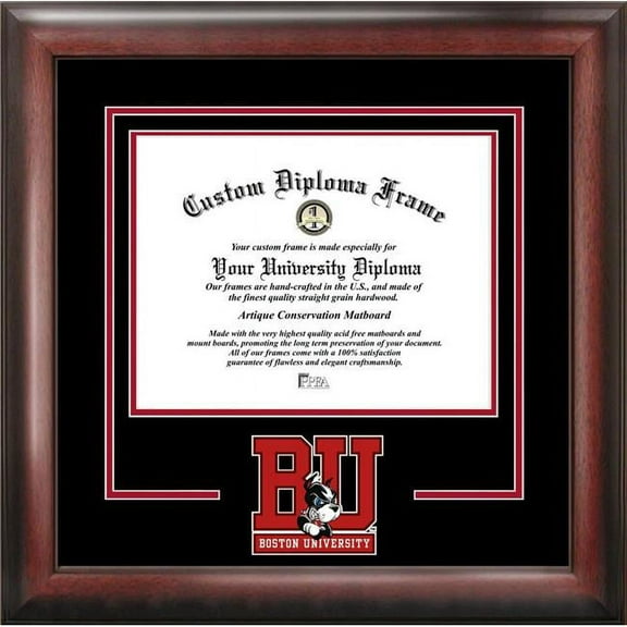 Campus Images  14 x 11 in. Boston University Terriers Spirit Diploma Frame - Satin Mahogany