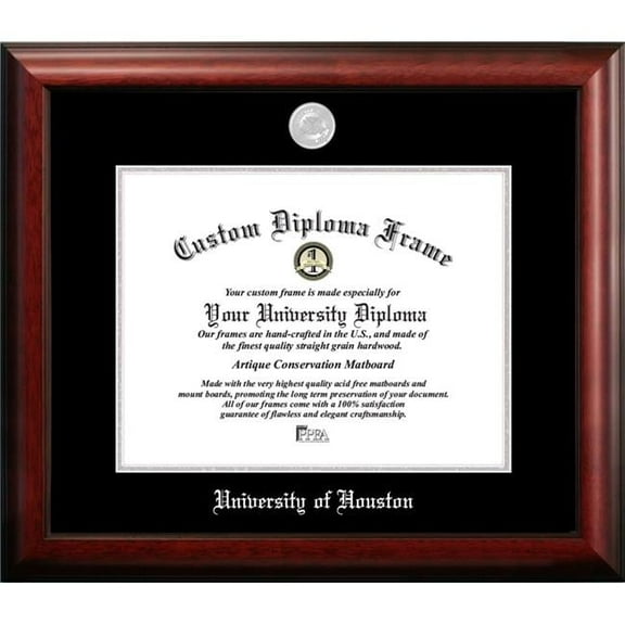 Campus Images TX954SED-1411 14 x 11 in. University of Houston Silver Embossed Diploma Frame