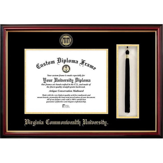 Campus Images VA983PMHGT-1411 14 x 11 in. Virginia Commonwealth University Tassel Box & Diploma Frame - Lacquer