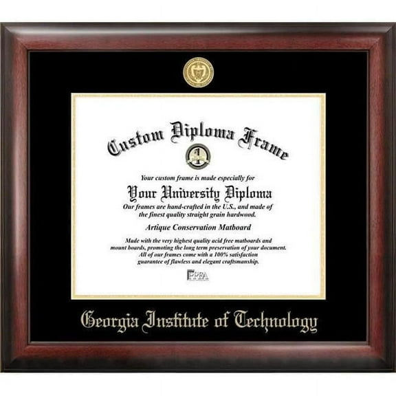 Campus Images GA974GED-1714 17 x 14 in. Georgia Institute of Technology Gold Embossed Diploma Frame - Satin Mahogany