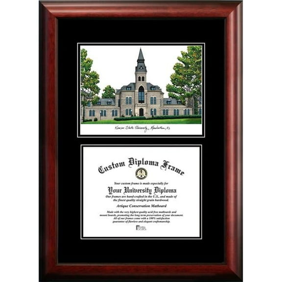 Campus Images KS998D-1185 8.5 x 11 in. Kansas State University Diplomate Diploma Satin Mahogany Frame