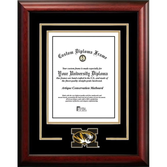 Campus Images MO999SD-8511 8.5 x 11 in. University of Missouri Tigers Spirit Diploma Frame - Satin Mahogany