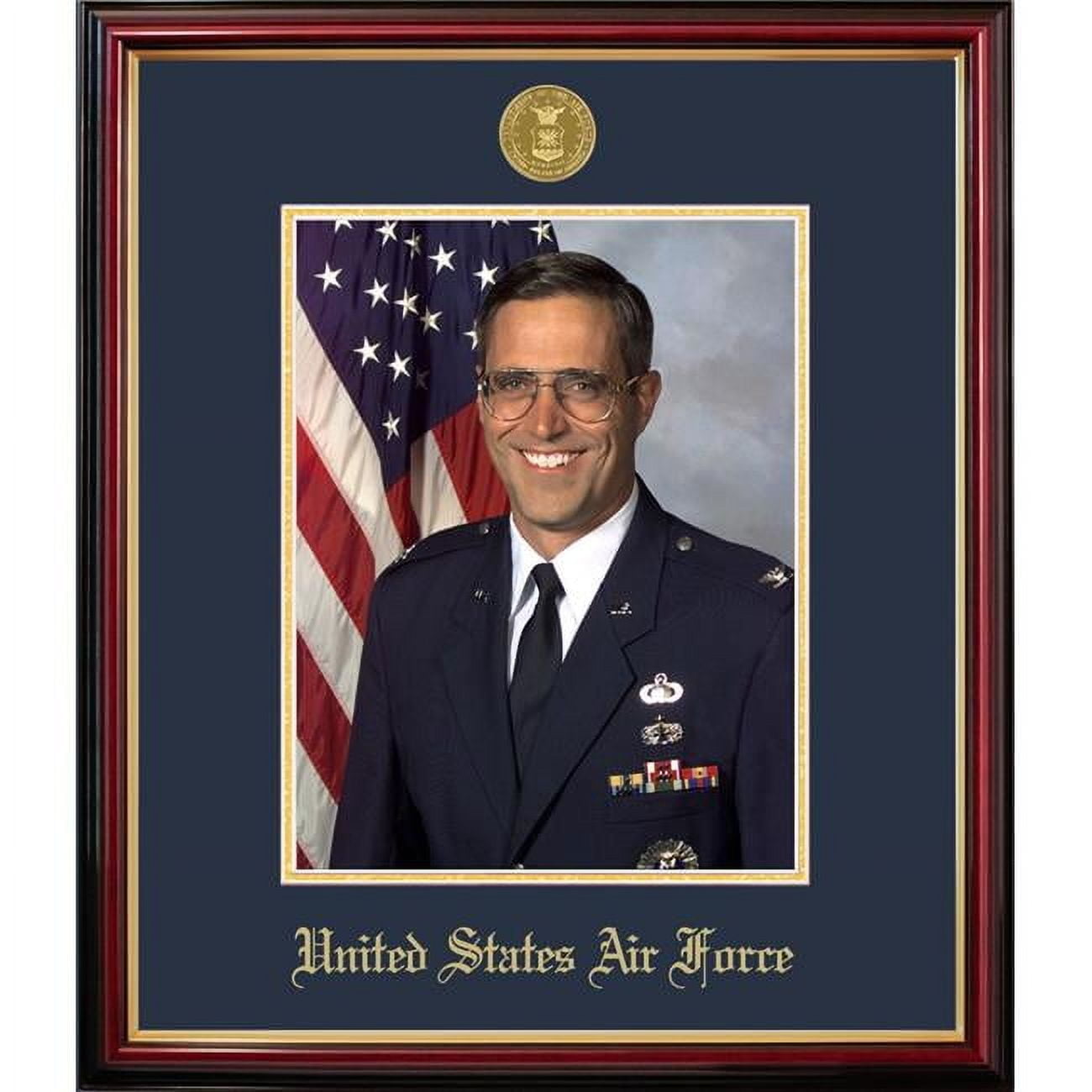 Mahogany and Gold 8x10 Air Force Portrait Frame