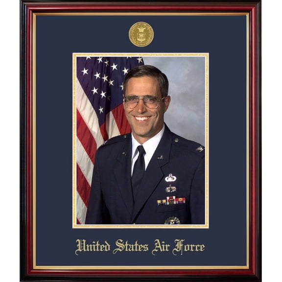 Patriot Frame's Air Force 8x10 Portrait Petite Frame with Gold Medallion